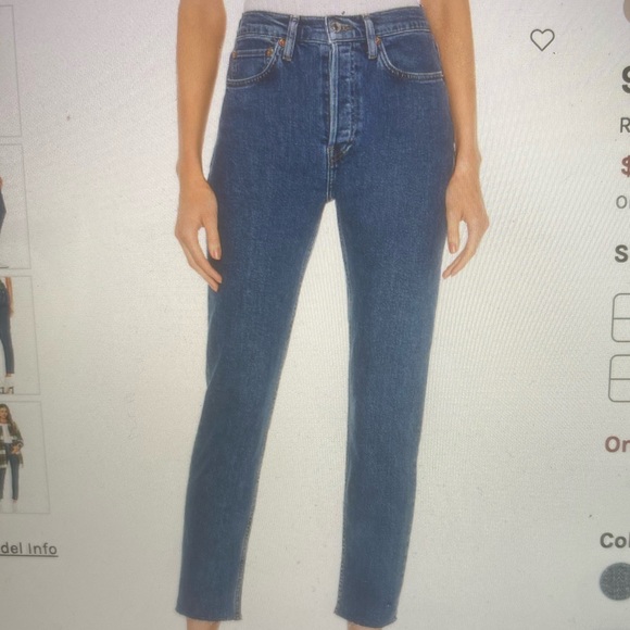 Re/Done High Rise Ankle Crop - Picture 1 of 7